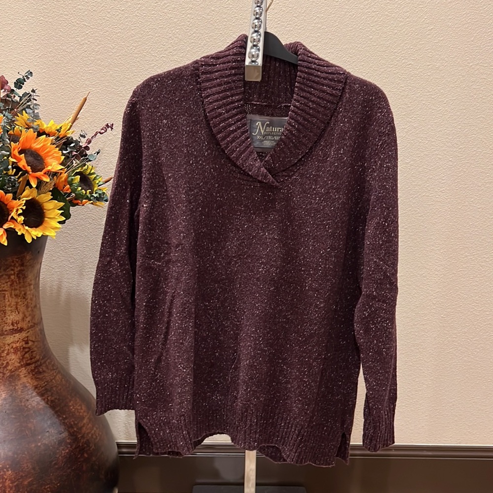 NWOT, “Natural Reflections”  XXL Sweater.  Color - Redish Brown.
